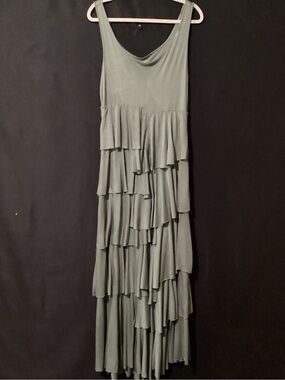 Soft Surroundings Sage Tiered Ruffle Maxi Dress